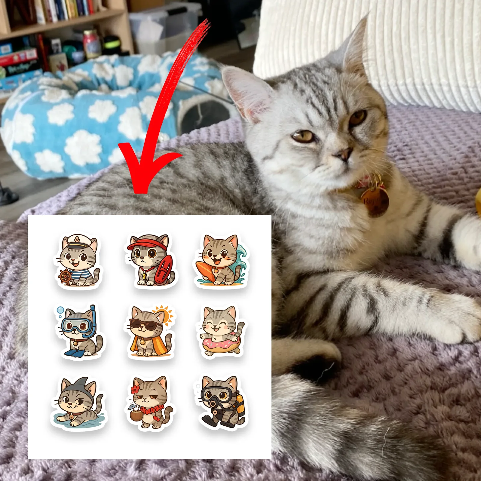 Cat stickers example